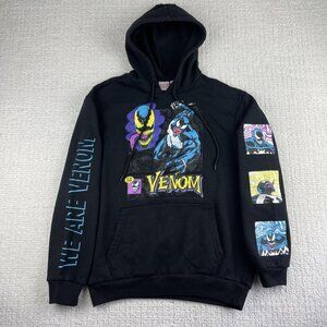Limited Edition Marvel Hoodie Men’s M Black Venom Comic Graphic Sweatshirt Read*